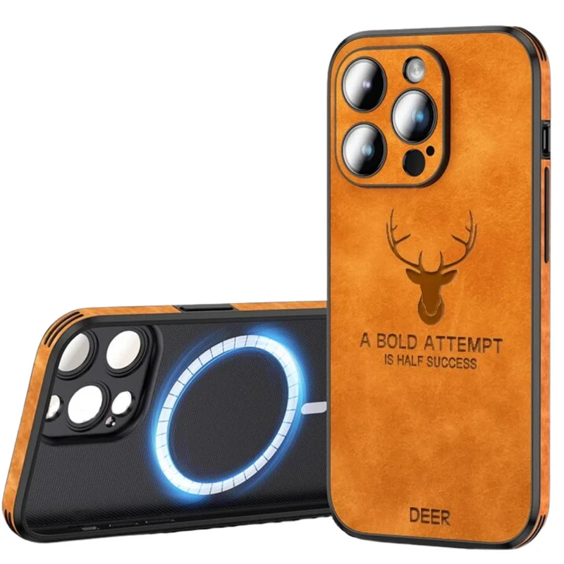 Custodia per iPhone in finta pelle – Cover sottile con protezione dagli urti e supporto MagSafe