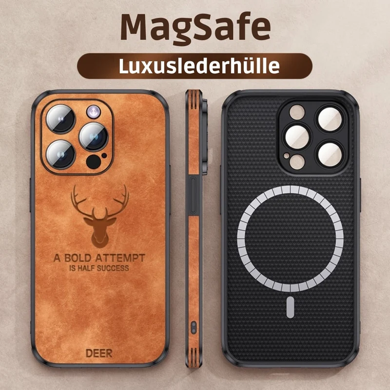 Custodia per iPhone in finta pelle – Cover sottile con protezione dagli urti e supporto MagSafe