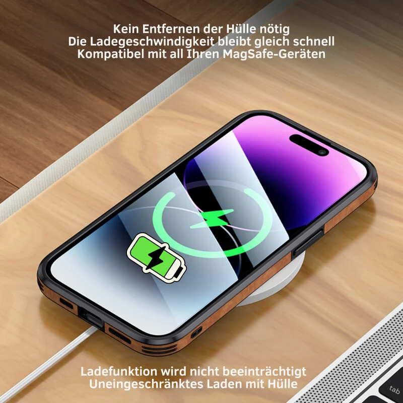 Custodia per iPhone in finta pelle – Cover sottile con protezione dagli urti e supporto MagSafe