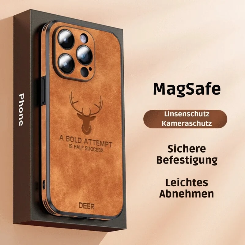 Custodia per iPhone in finta pelle – Cover sottile con protezione dagli urti e supporto MagSafe
