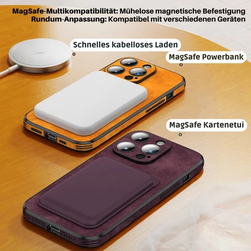 Custodia per iPhone in finta pelle – Cover sottile con protezione dagli urti e supporto MagSafe