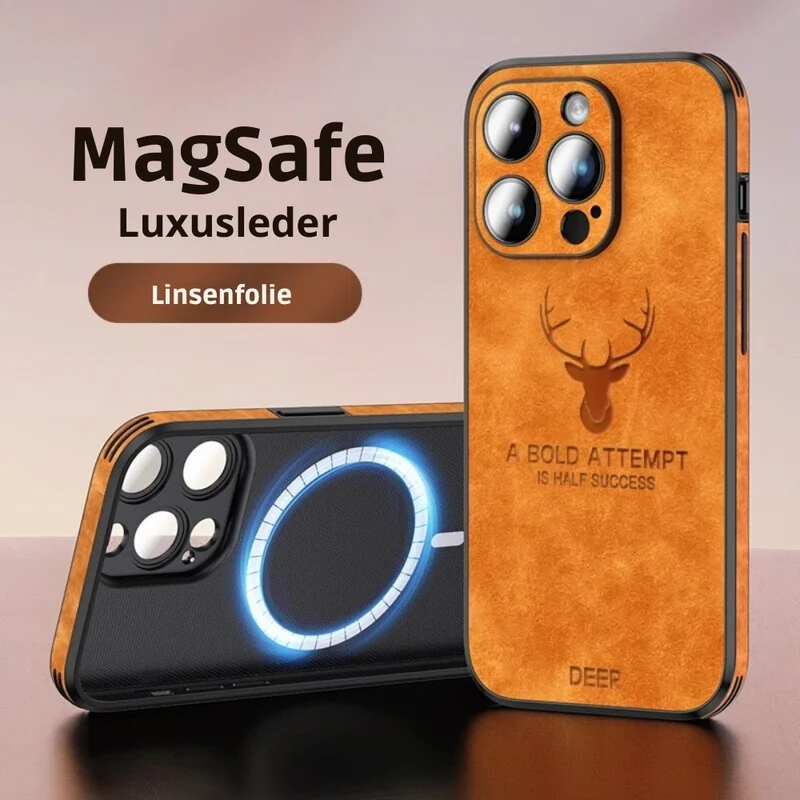 Custodia per iPhone in finta pelle – Cover sottile con protezione dagli urti e supporto MagSafe