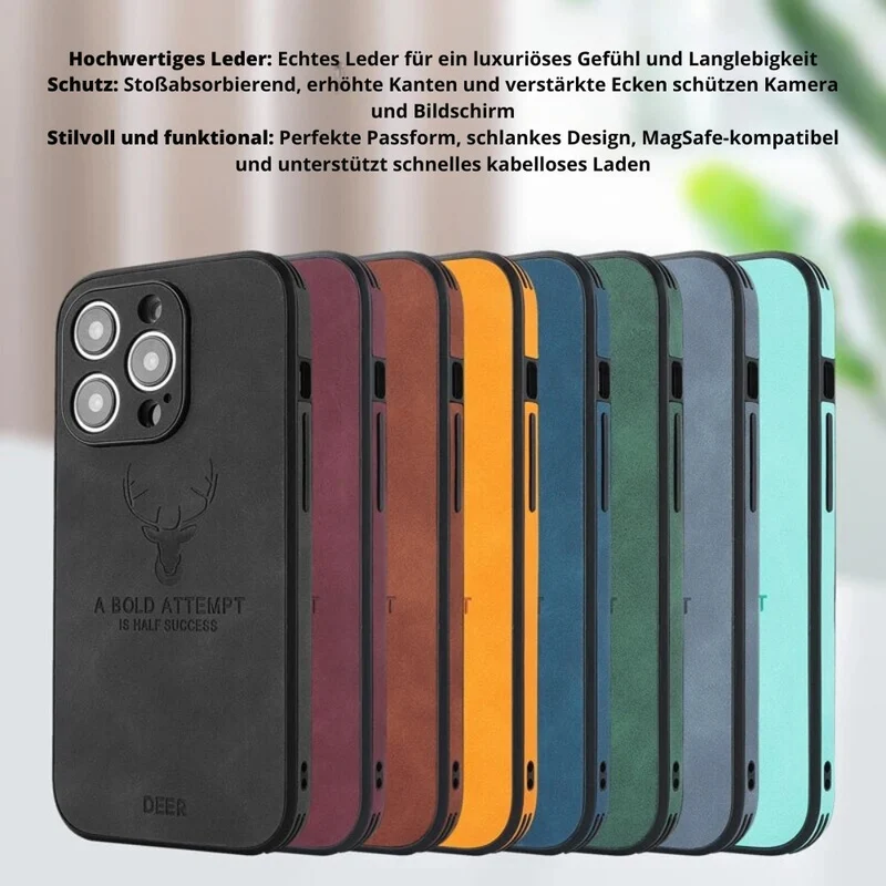 Custodia per iPhone in finta pelle – Cover sottile con protezione dagli urti e supporto MagSafe