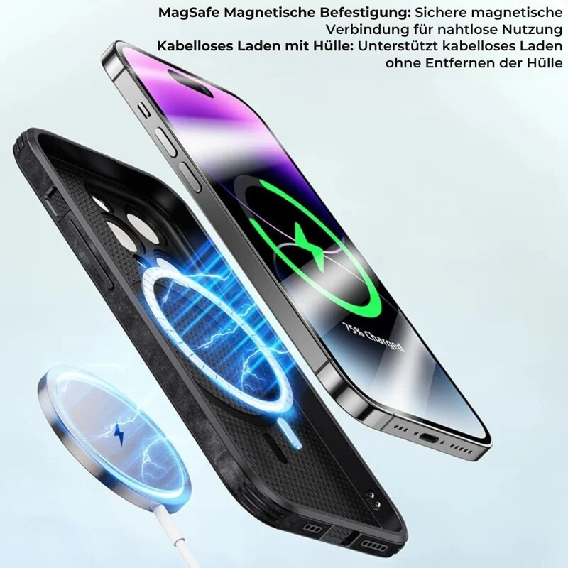 Custodia per iPhone in finta pelle – Cover sottile con protezione dagli urti e supporto MagSafe