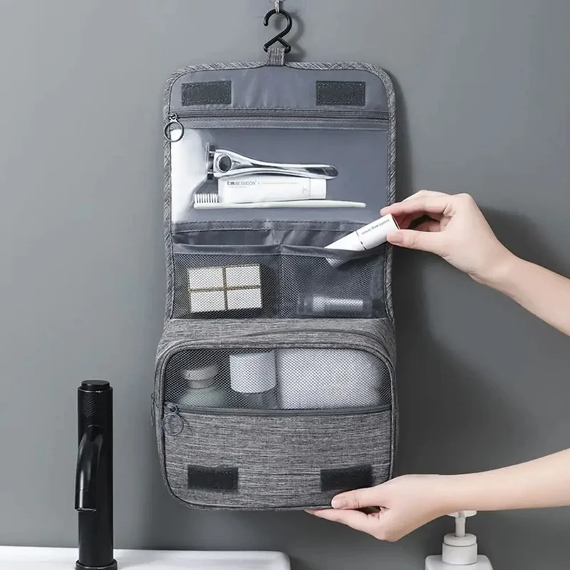 Trousse de toilette pliable avec crochet
