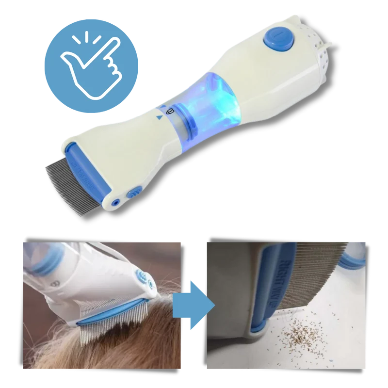 Peigne anti-poux électrique pour cheveux & poils