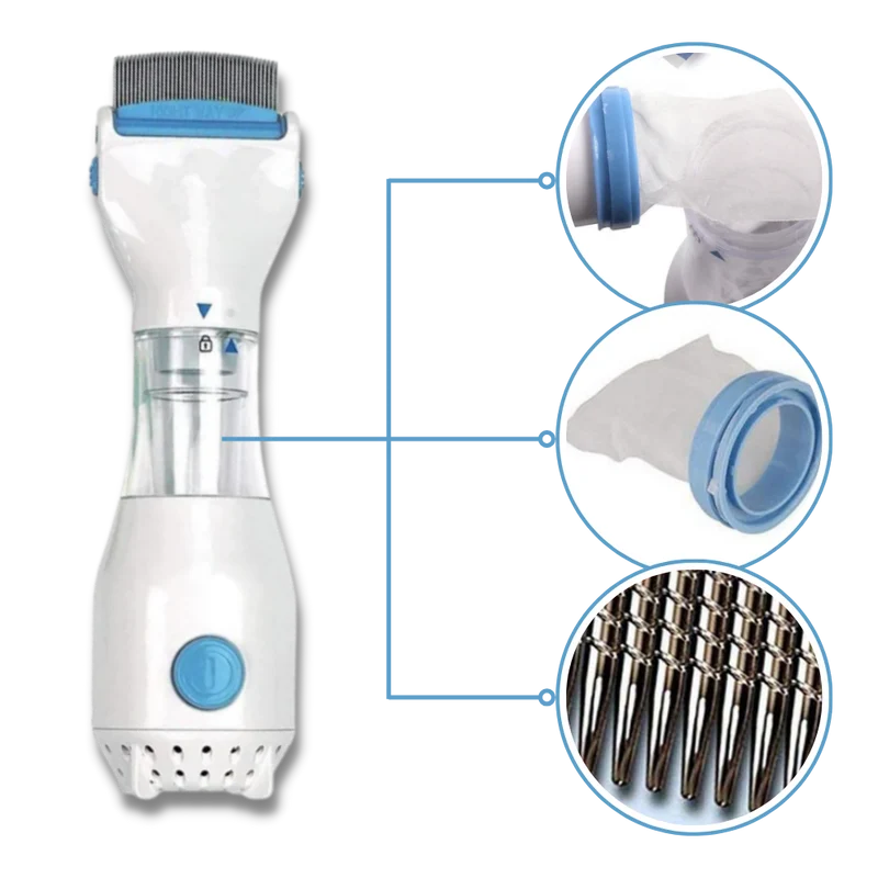 Peigne anti-poux électrique pour cheveux & poils
