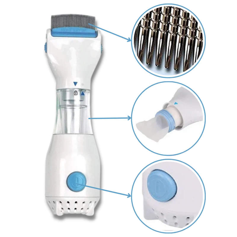 Peigne anti-poux électrique pour cheveux & poils
