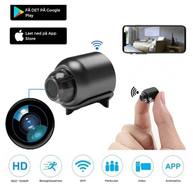Mini WIFI-camera - 1080P HD - Visione Notturna - Rilevamento di Movimento