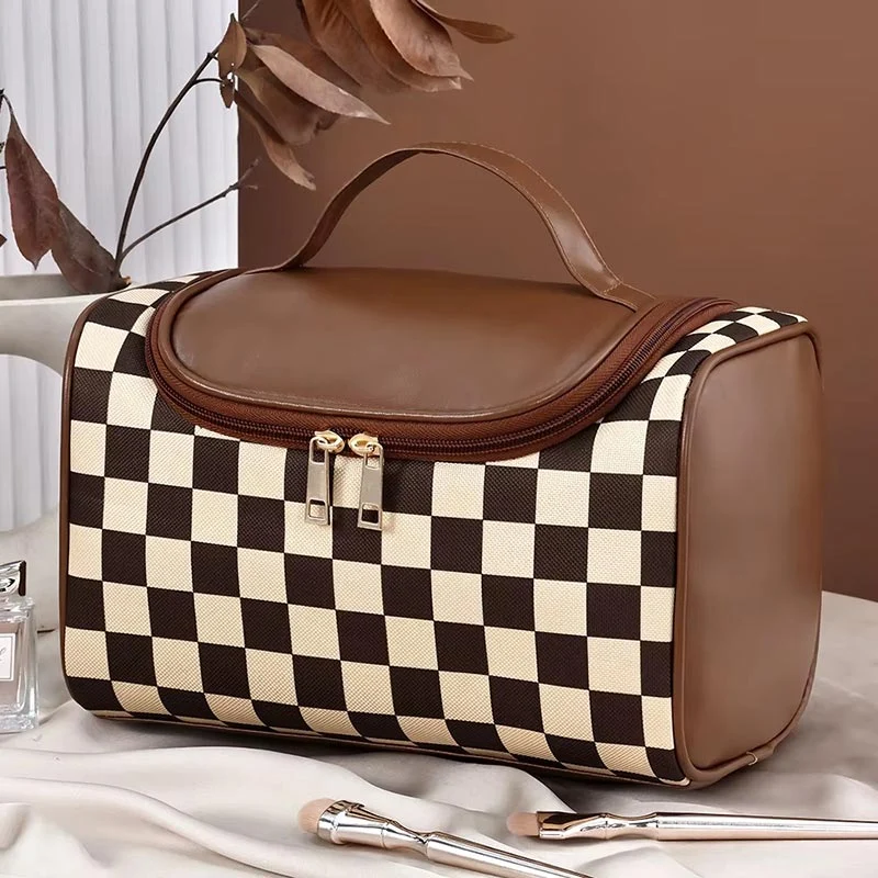 Pochette beauté damier grande capacité