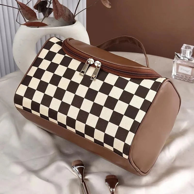 Pochette beauté damier grande capacité