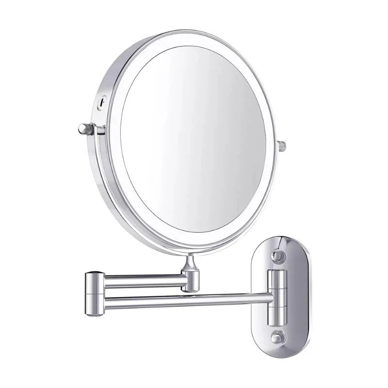 Specchio ingranditore LED per donne con design cromato ricaricabile
