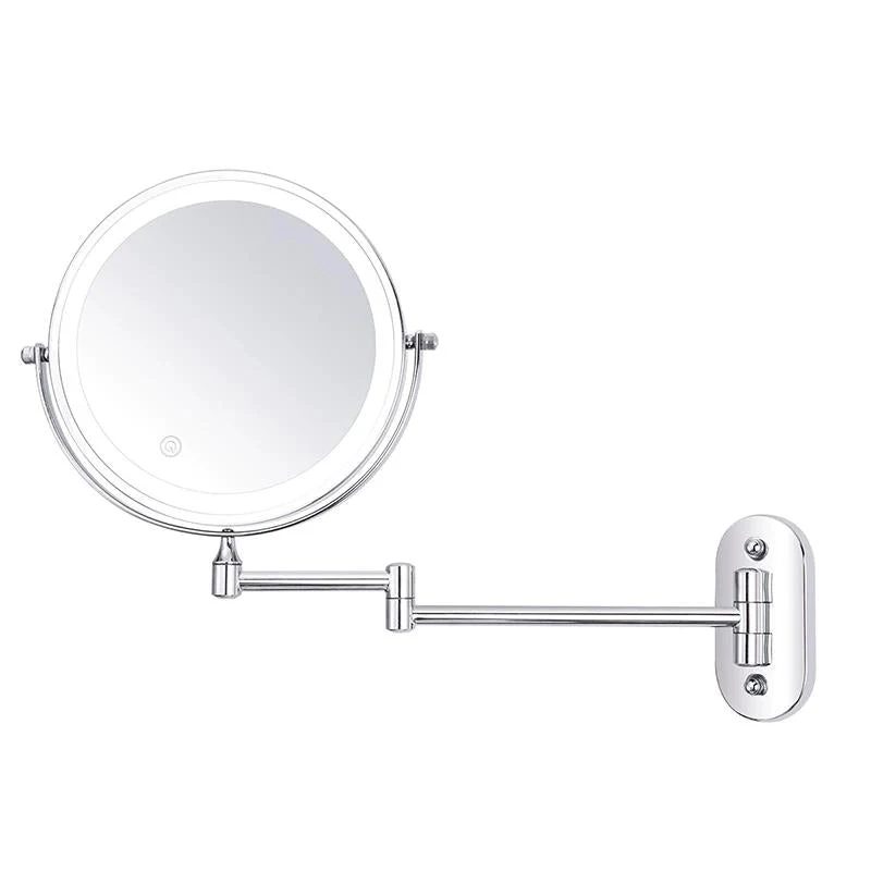 Specchio ingranditore LED per donne con design cromato ricaricabile