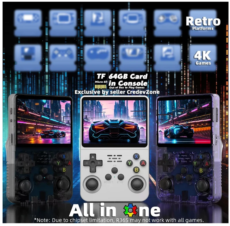 R36S Retro Console di Gioco - 128GB - Oltre 20 000 Giochi