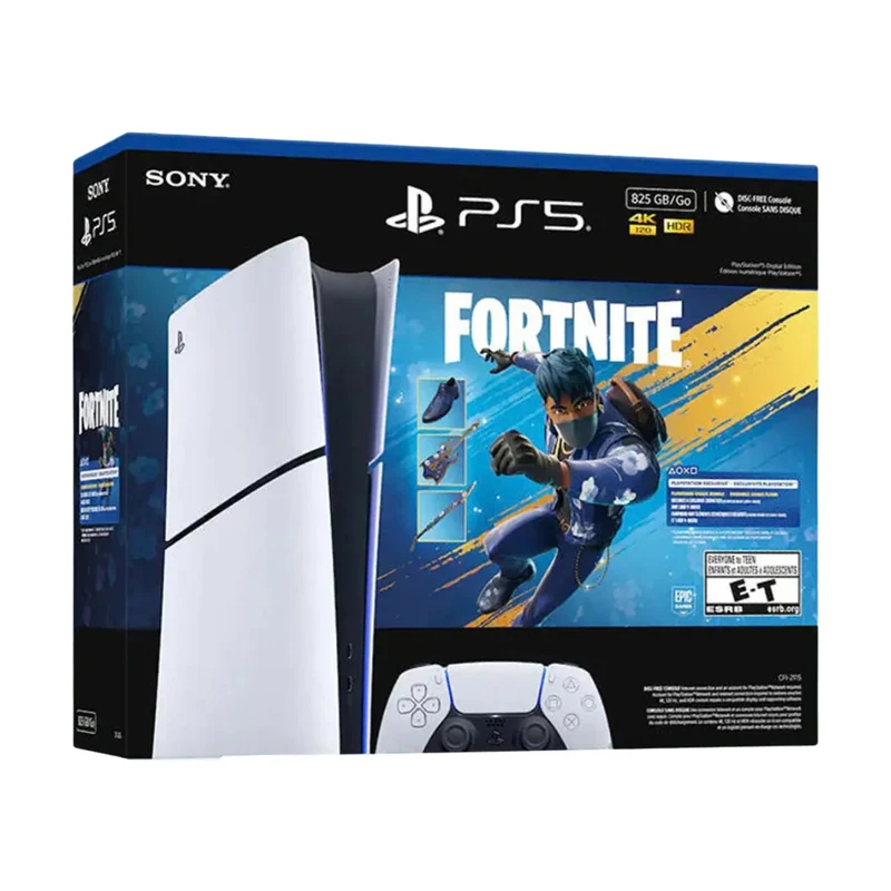 SONY - Ensemble PlayStation 5 Édition Numérique 825 Go Chas Fleuri Fortnite *Boite Ouverte*