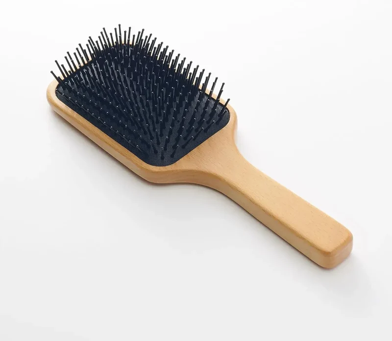 Muji Beech Wood Scalp Care Hair Brush for Gentle Grooming 23.5cm