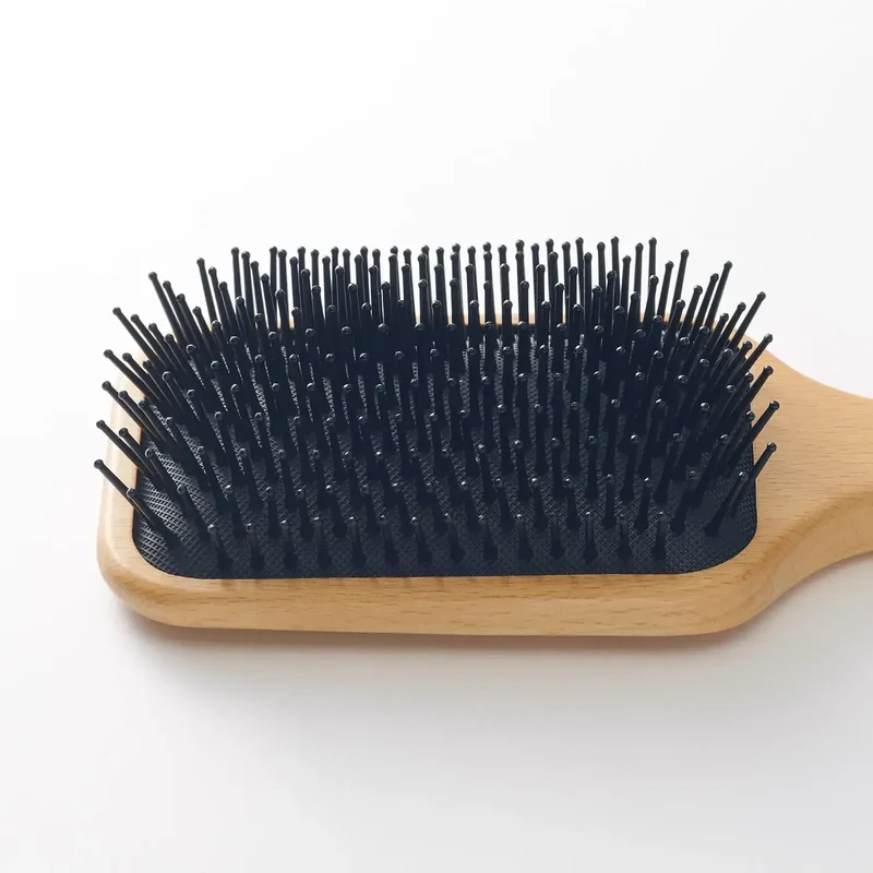 Muji Beech Wood Scalp Care Hair Brush for Gentle Grooming 23.5cm