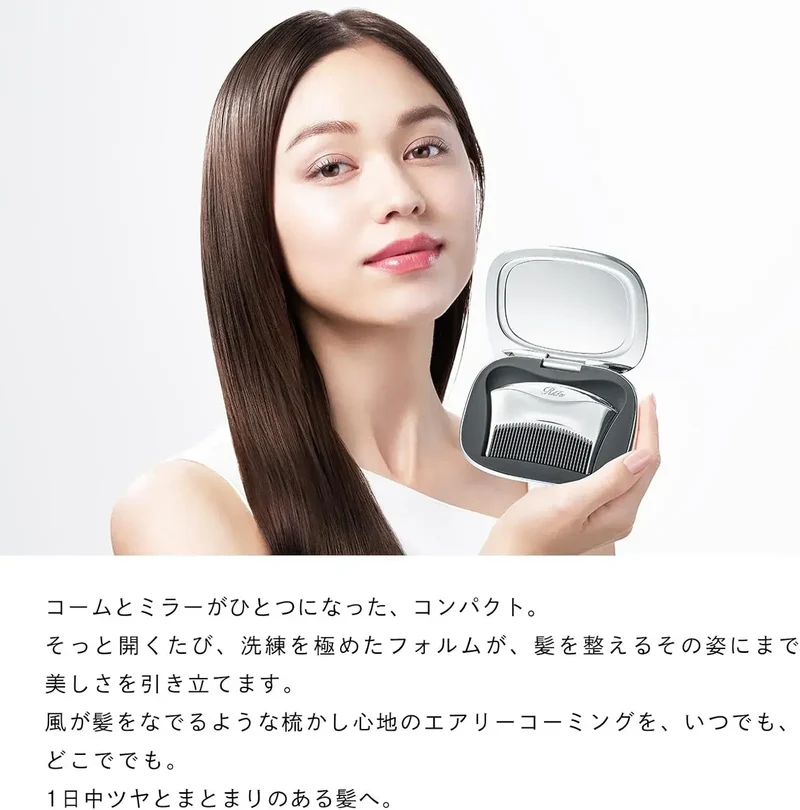 ReFa Marquise Compact Mirror with Comb for Portable Carry