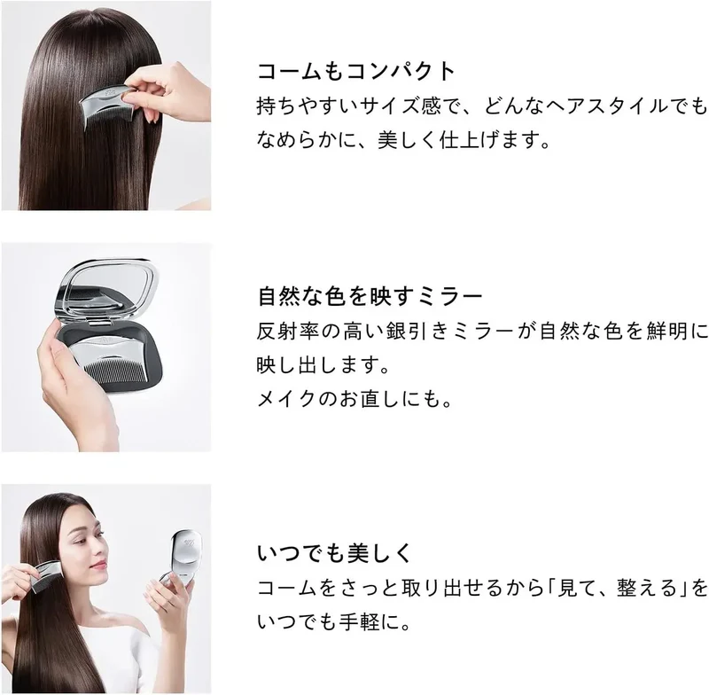 ReFa Marquise Compact Mirror with Comb for Portable Carry