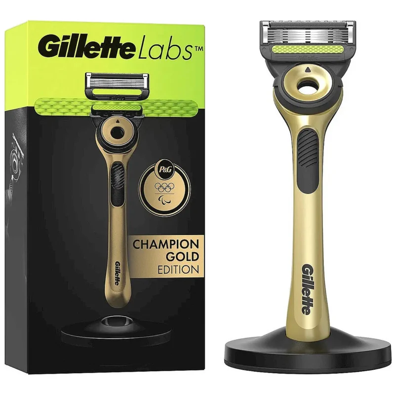 GilletteLabs Met Exfoliërende Strip Scheersysteem Champion Gold - 1 Handvat + 5 scheermesjes