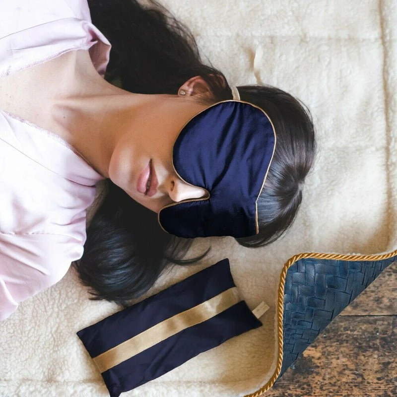 Pure Mulberry Silk One Strap Eye Mask Black Unscented