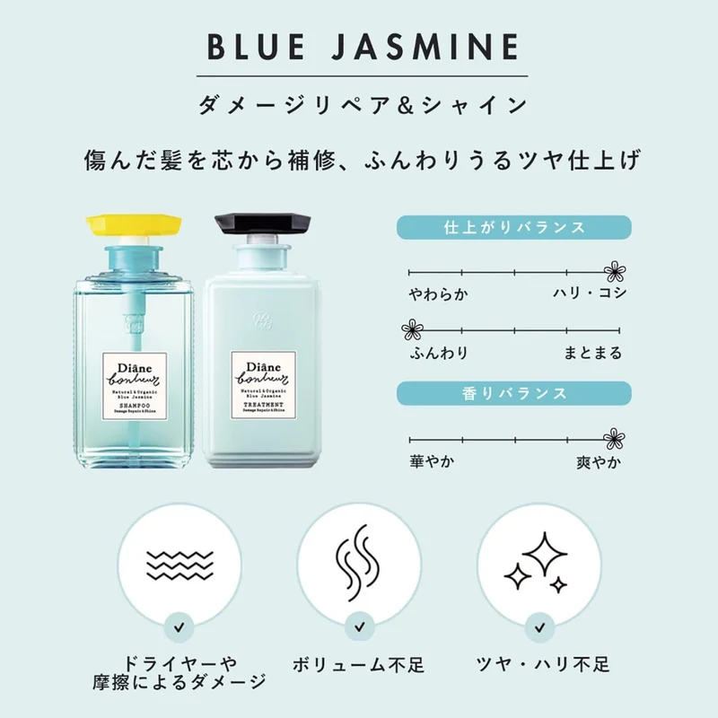 Diane Bonheur Blue Jasmine Scent Shampoo 500ml Clear Liquid