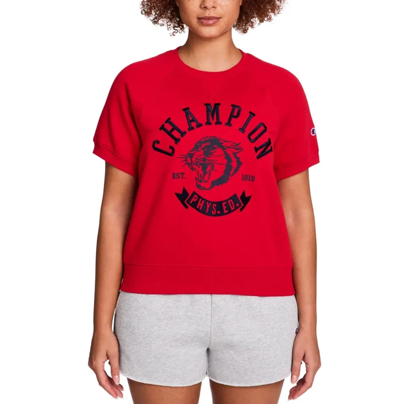 CHAMPION - Chandail à Manches Courtes en Molleton pour Femme