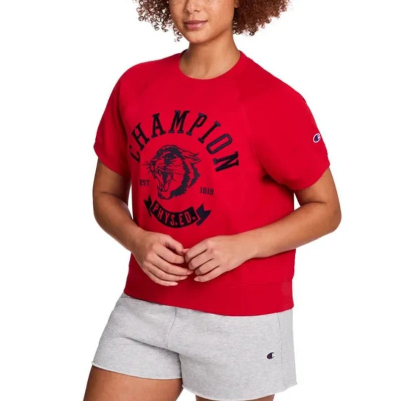 CHAMPION - Chandail à Manches Courtes en Molleton pour Femme