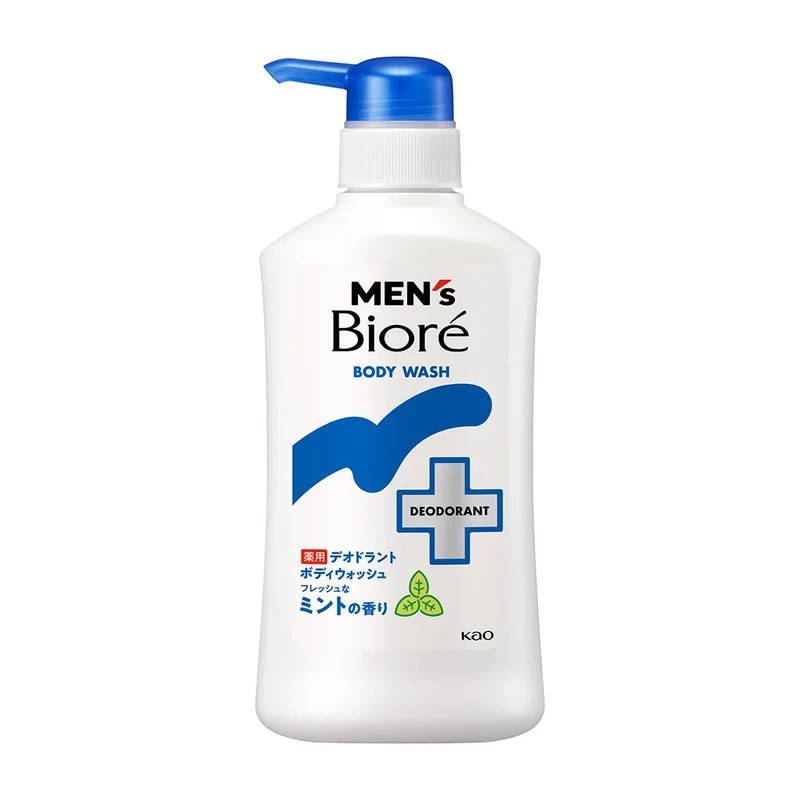 Mens Biore Deodorant Body Wash Fresh Mint Scent 420ml