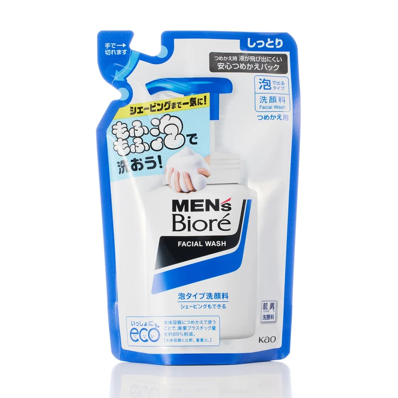 Mens Biore Foaming Face Wash Refill 130ml