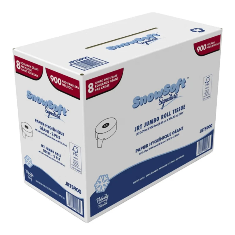 SNOWSOFT SIGNATURE - Caisse de 8 Rouleaux Géants de Papier Hygiénique 2 Plis