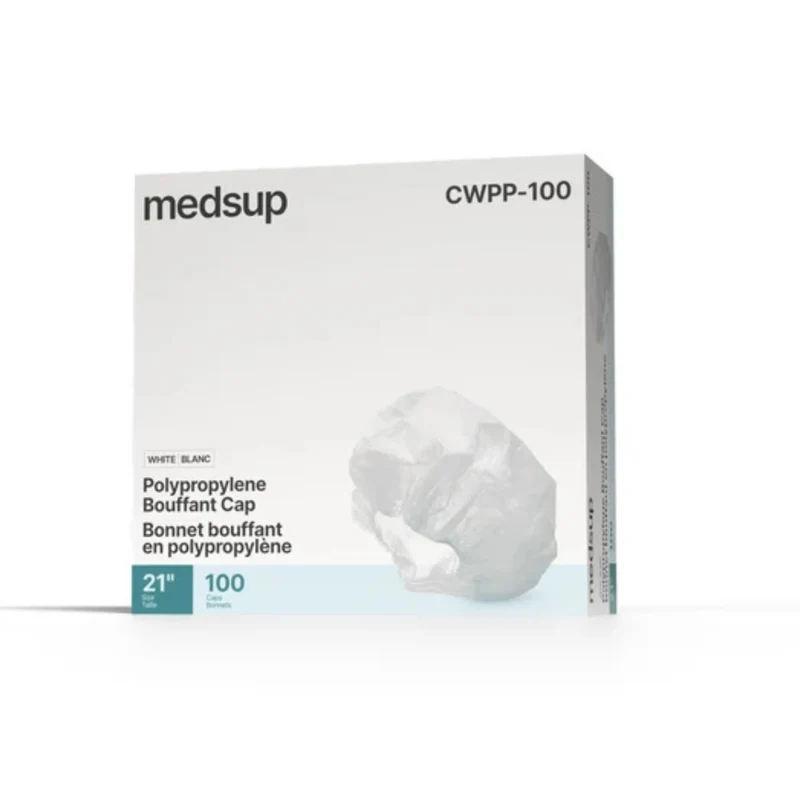 MEDSUP - Paquet de 100 Bonnets Bouffants en Polypropylène