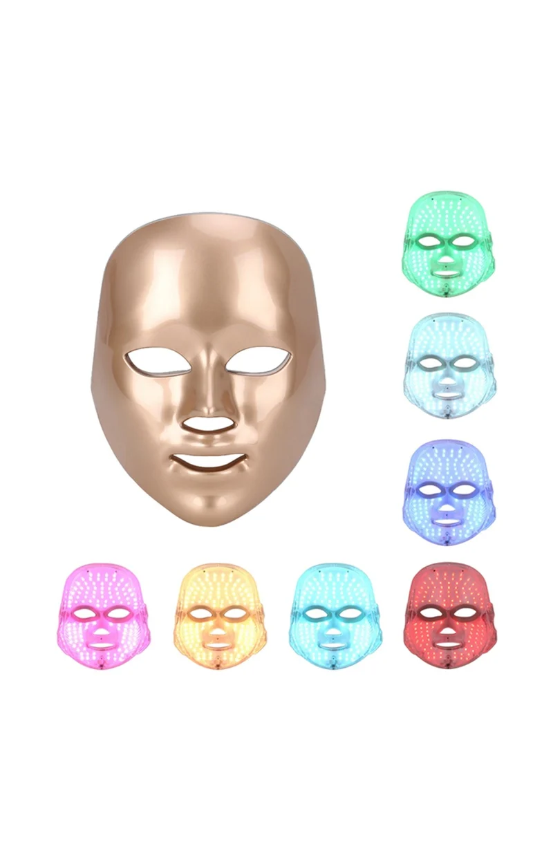 Masque de luminothérapie LED - Visage - Doré