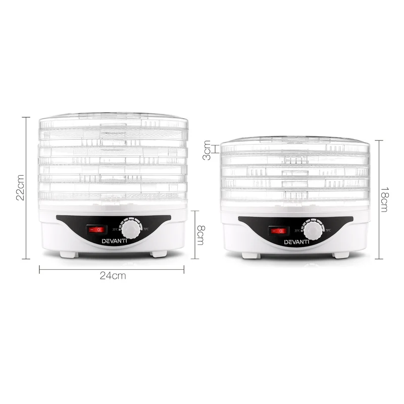 Devanti 5 Trays Food Dehydrator (White)