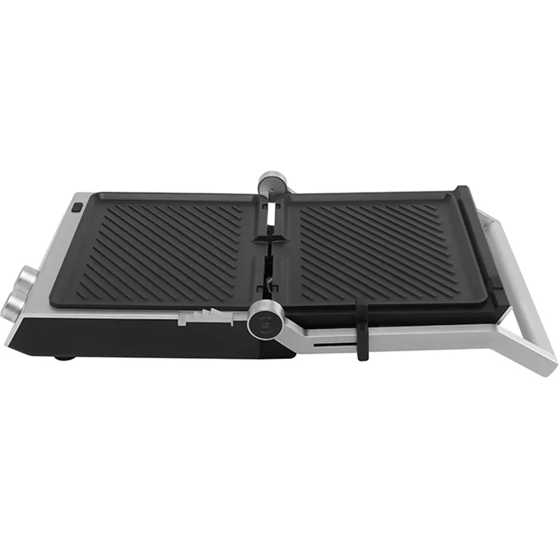 Nero Deluxe Sandwich Press Toaster Contact Grill 4 Slice Grooves with Timer
