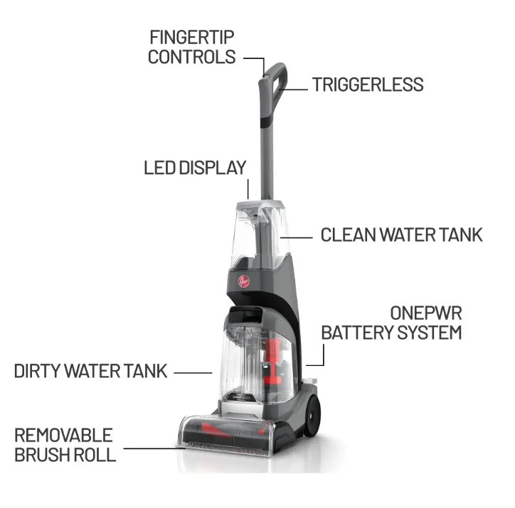 Hoover ONEPWR SmartWash Cordless Carpet Cleaner F18OPCW24A