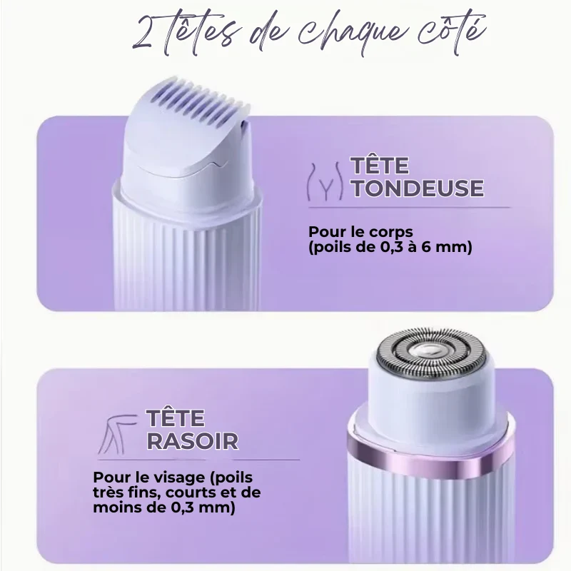 Rasoir Électrique Femme 2-en-1 Zones Sensibles