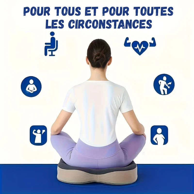 Coussin 3D à Mémoire de Forme – Soulage Dos & Coccyx