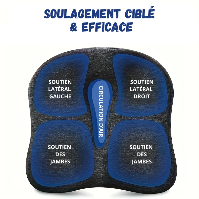 Coussin 3D à Mémoire de Forme – Soulage Dos & Coccyx