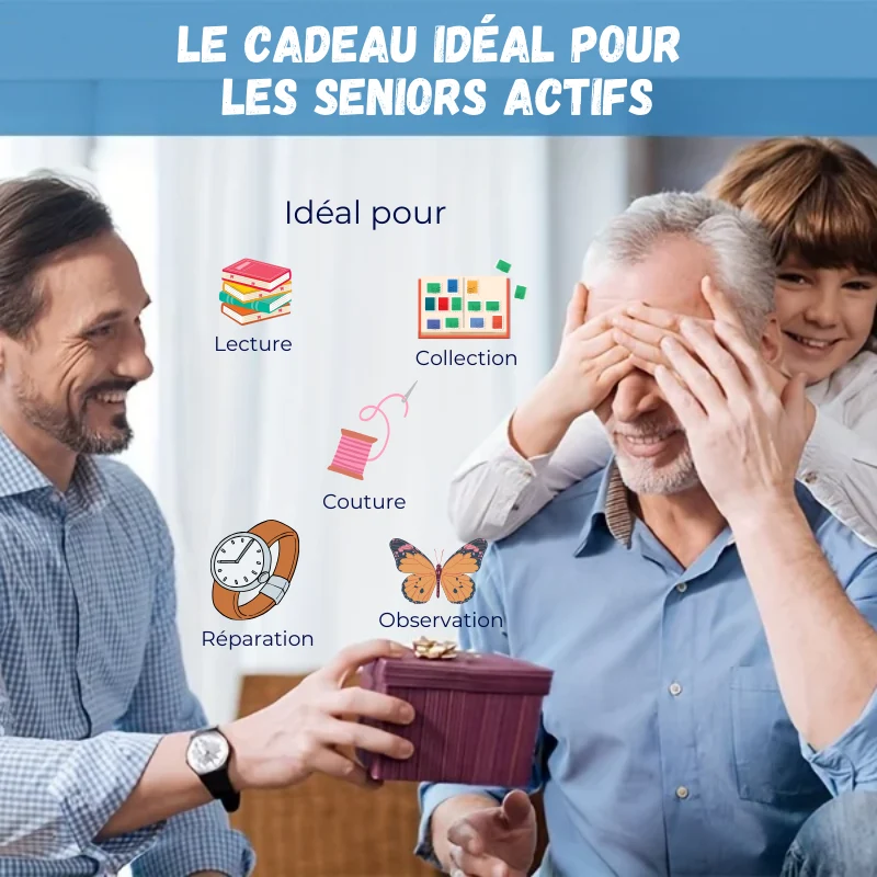Loupe Mains Libres Grand Écran 5X Réglable