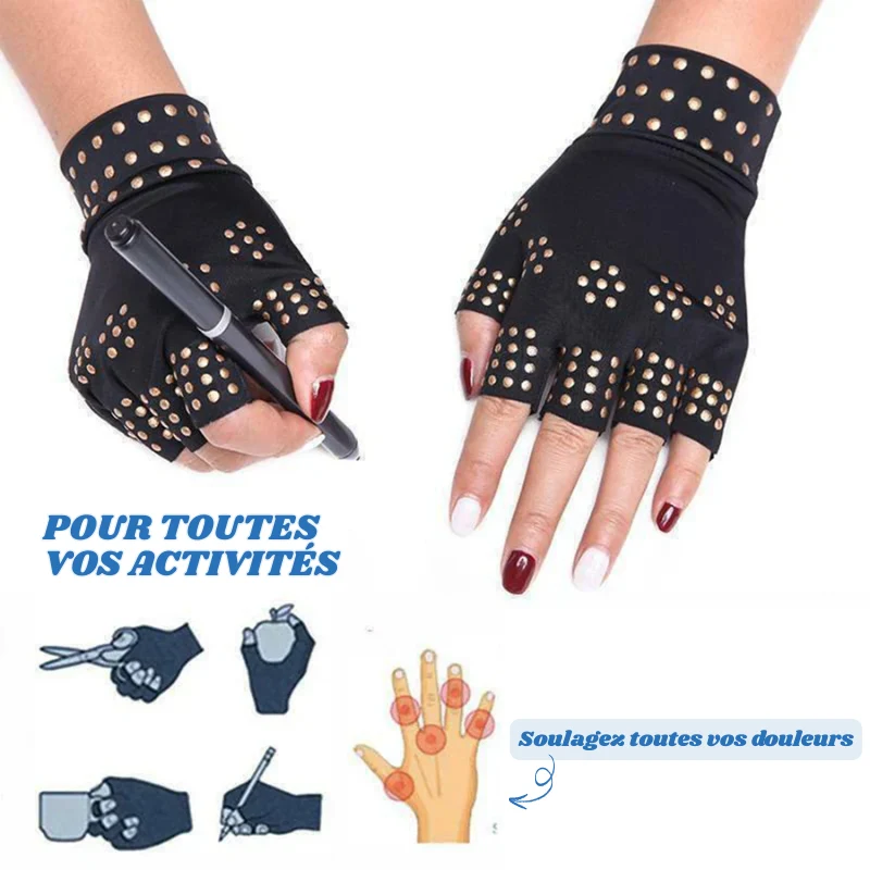 Gants Thérapeutiques Magnétiques Anti-Douleurs Articulaires