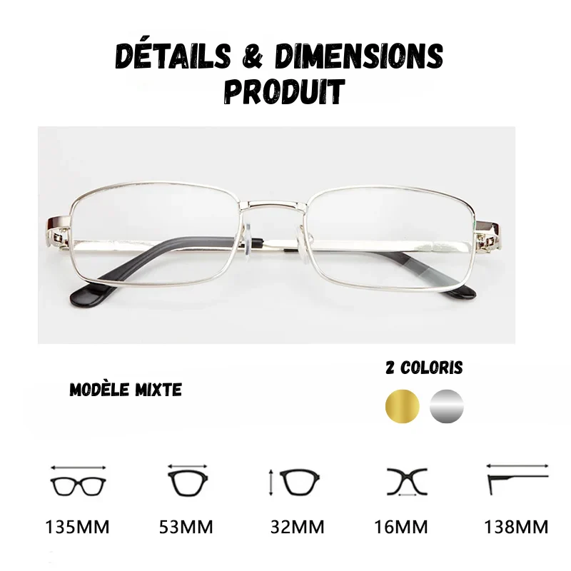 Lunettes de Lecture Verre Véritable Anti-Rayures