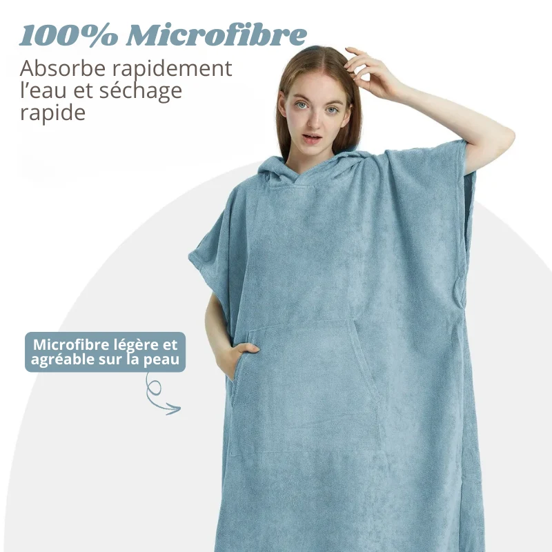 Poncho Serviette Microfibre à Séchage Rapide & Capuche