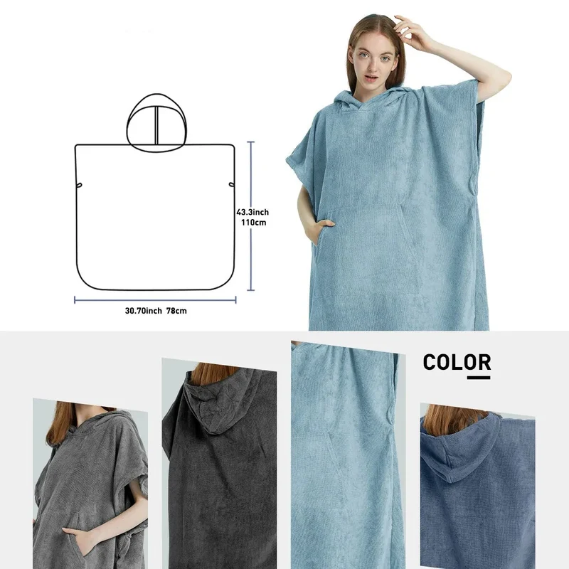 Poncho Serviette Microfibre à Séchage Rapide & Capuche
