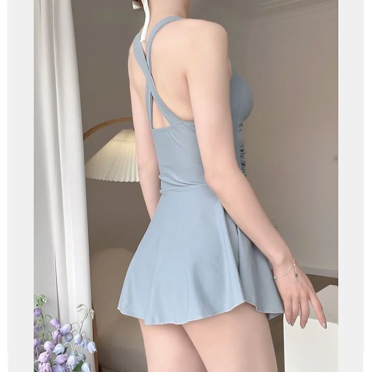 Maillot Une Pièce Amincissant Style Robe Élégante