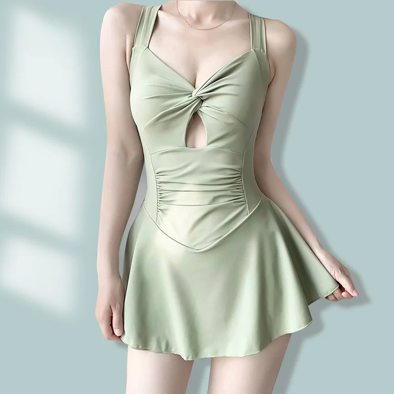 Maillot Une Pièce Amincissant Style Robe Élégante