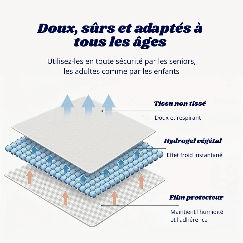 COOLING PATCHS - 90x Patchs rafraîchissants instantané auto-adhésifs