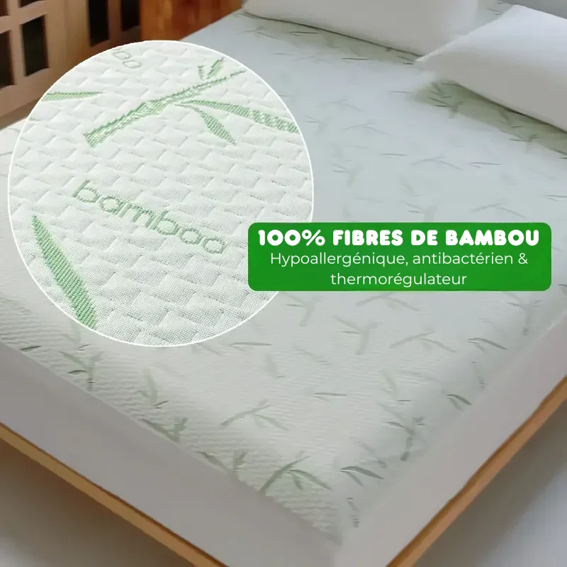 Housse de Matelas Bambou Imperméable et Rafraîchissante