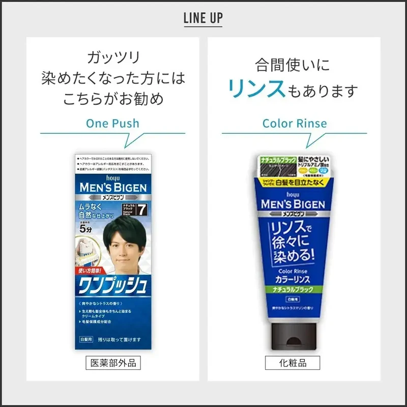 Bigen Men Hair Dye Kit Natural Black for Gray Hair 1.4 oz