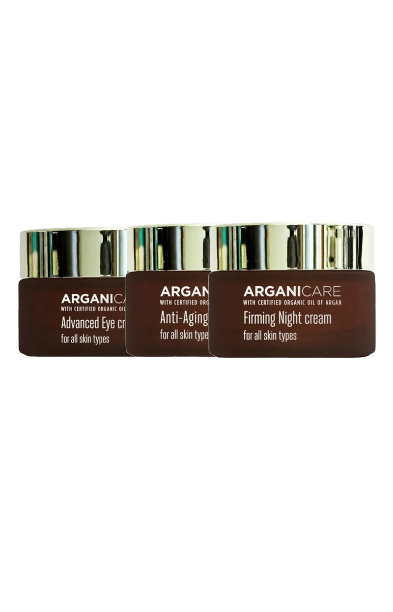 Routine anti-âge - Acide hyaluronique & argan - Peaux matures - Jour & nuit - 3 produits